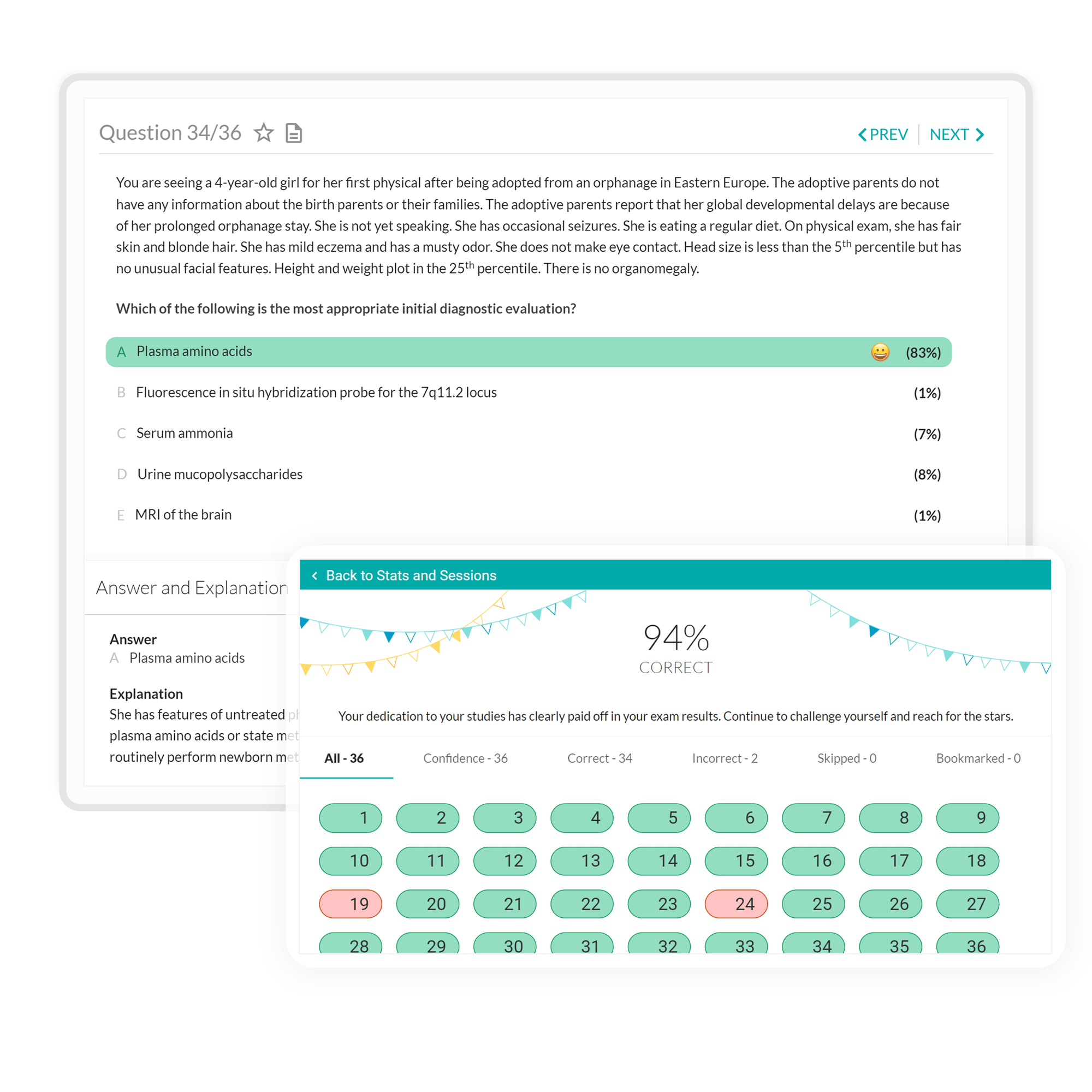 pediatrics q bank plus on tablet and mobile screens