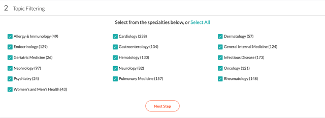 topic filtering in the Q and a bank 