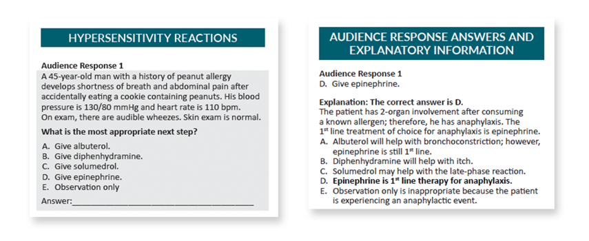 Audience Response Question from the IM Course Syllabus