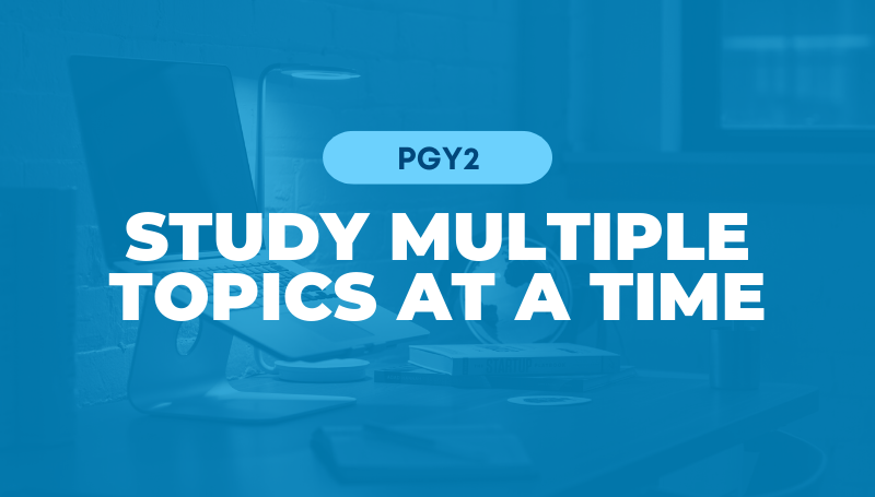 study multiple topics at a time on blue background 