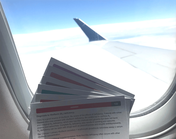 Take your print flashcards and online flashcards with you while you travel. 