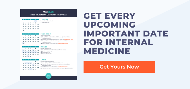 get every upcoming date for internal medicine