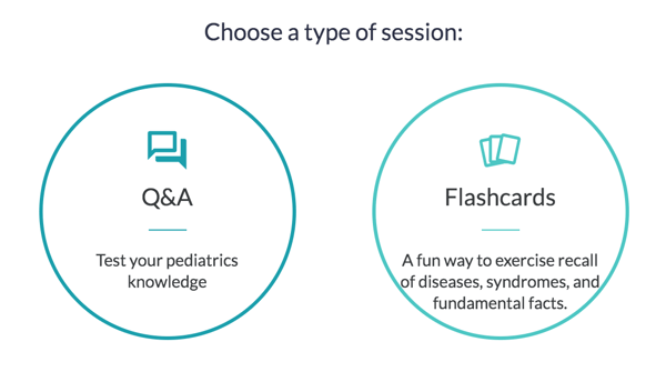 Screenshot from our Q&A and Flashcards from myMedStudy "choose your session" Q&As or Flashcards