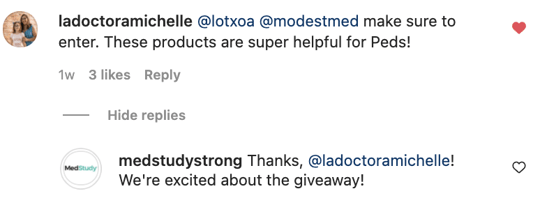 Entry comments from the first day of our giveaway event