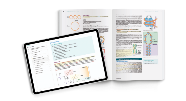 medical student core on tablet and book