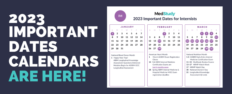 2023 important dates - abim moc exam dates