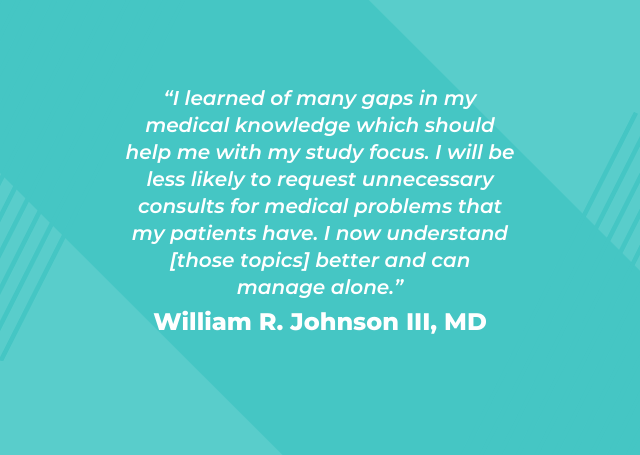 william r johnson mds quote from medstudys awesome board review course