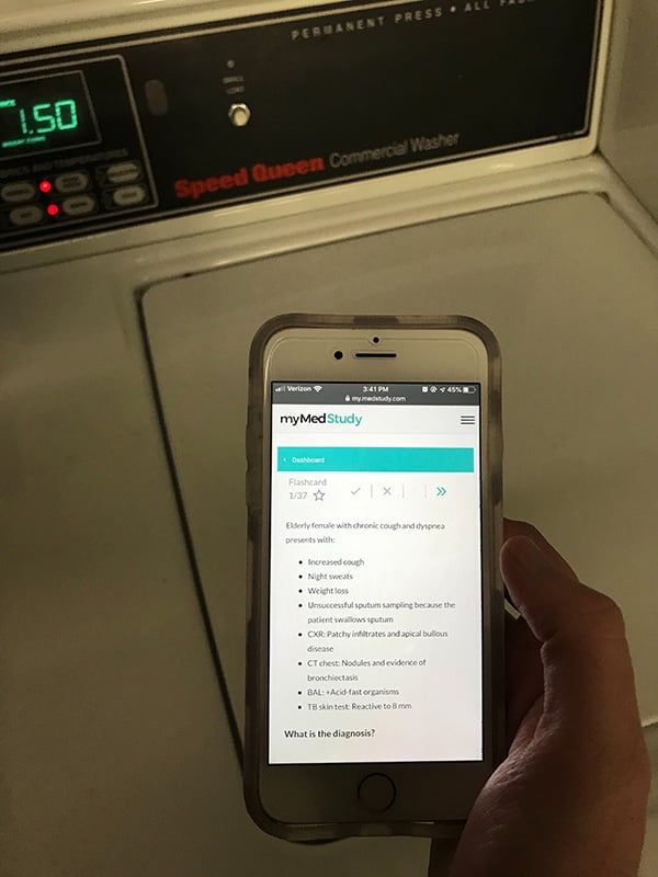 Take your online flashcards with you to the laundromat. 