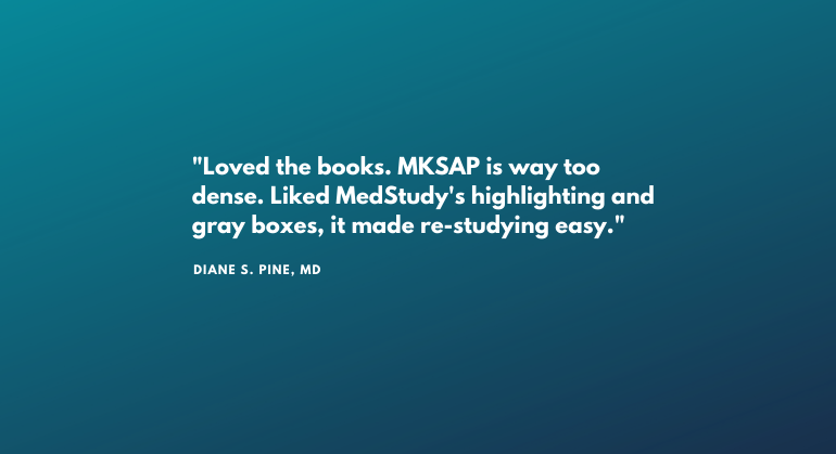 MedStudy versus MKSAP review quote from MedStudy customer